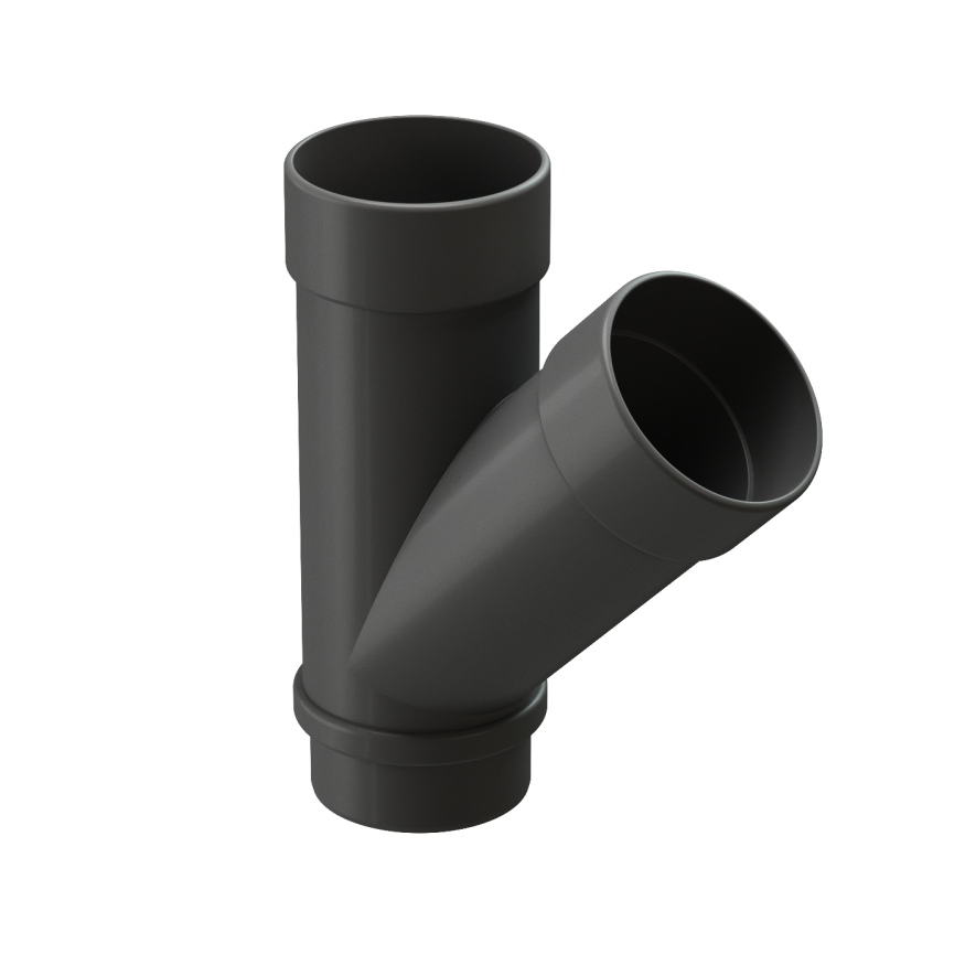 Тройник 45˚ для водостока Docke Lux, Графит купить в Омске