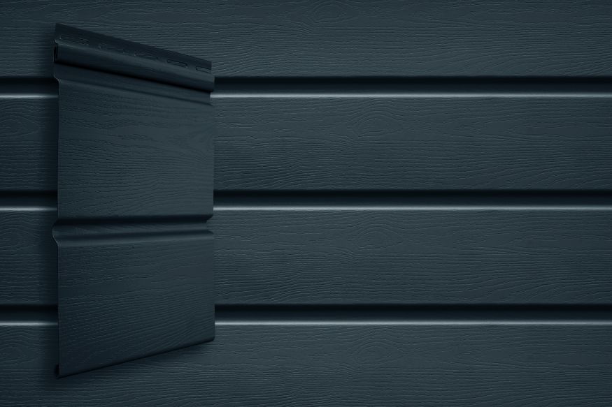 Виниловый сайдинг Grand Line Double-брус Цвет Графит купить в Омске