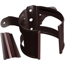 Металлический хомут для трубы на деревянную основу, Grand Line, Шоколадный цвет.