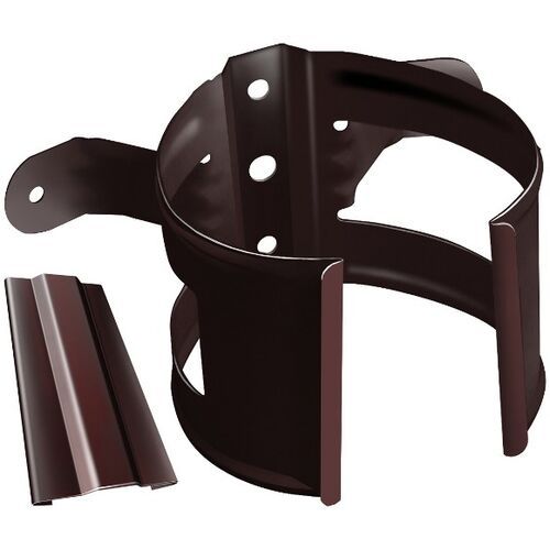 Металлический хомут для трубы на деревянную основу, Grand Line, Шоколадный цвет. купить в Омске