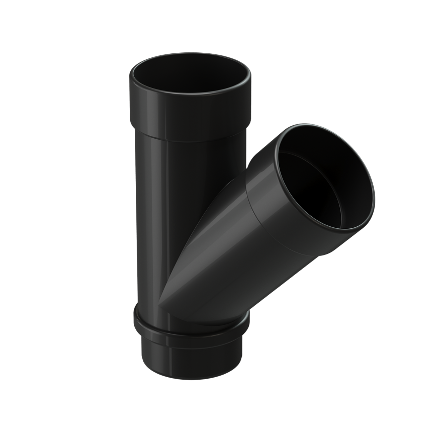 Тройник 45˚ для водостока Docke Lux, Карбон купить в Омске