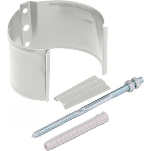 Металлический хомут для трубы на камень, Grand Line, Белый купить в Омске