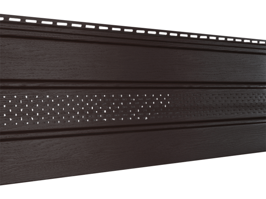 Классический софит Ю-пласт, Коричневый (с частичной перфорацией) купить в Омске