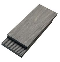 Террасная доска Bruggan Multicolor из ДПК 120мм Полнотелая Серого цвета