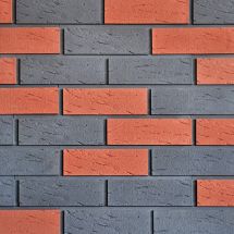 Двухцветная фасадная плитка Кирисс Фасад, клинкерный кирпич №4