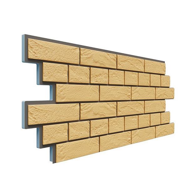 Фасадная термопанель Доломит Венецианский кирпич 20мм, Желтый купить в Омске