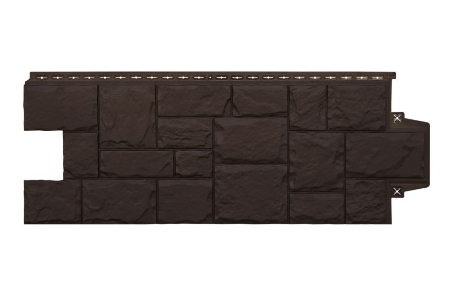 Фасадные панели Grand Line, Крупный камень Classic, Шоколадный купить в Омске