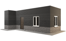 Фасадная панель GRINDERDECO, ДПК, двухсторонняя, цвет Серый базальт