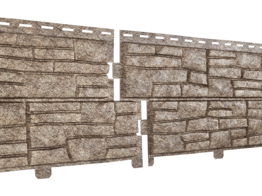 Фасадная панель Ю-пласт Стоун Хаус Сланец, Бурый купить в Омске