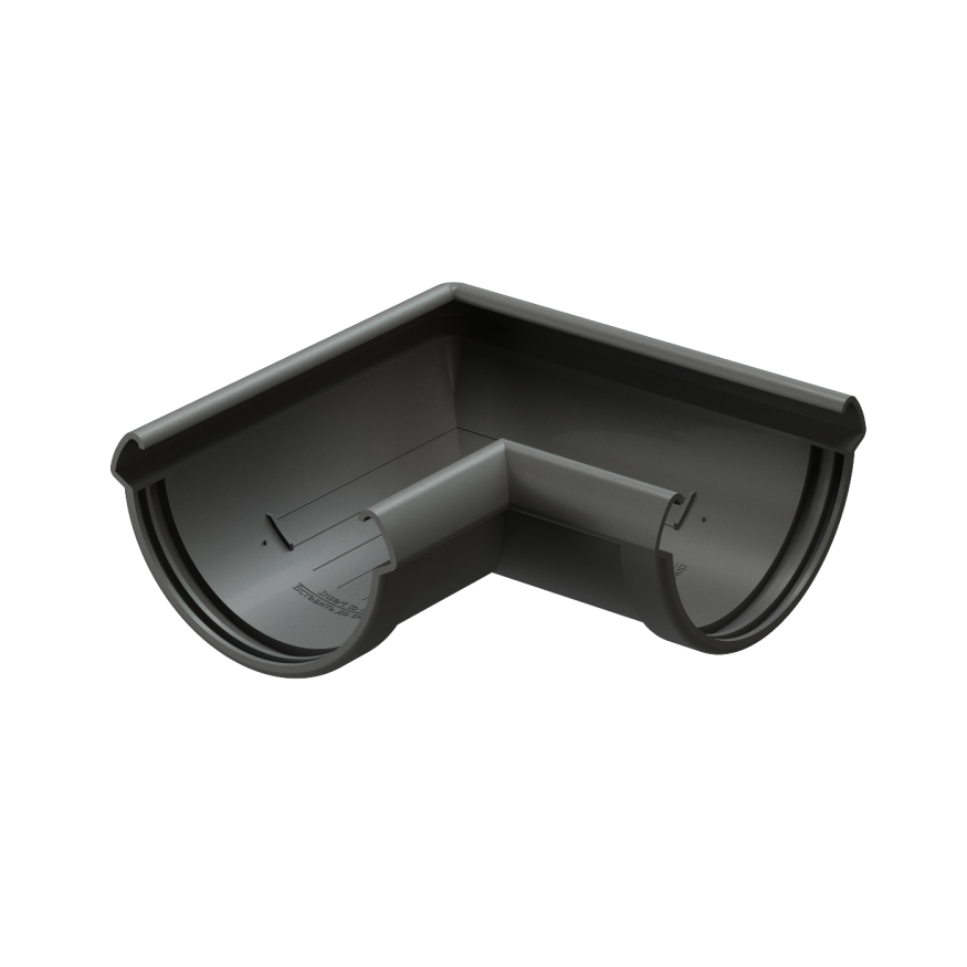 Угол желоба 90˚ Docke Lux, Графит купить в Омске