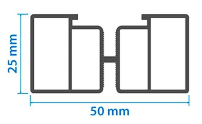 Алюминиевая несущая лага KRONEX 50x25x3000 мм купить в Омске