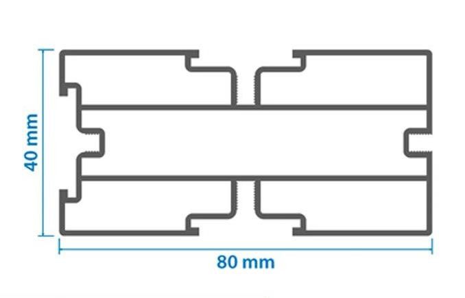 Алюминиевая лага KRONEX 80x40x3000 мм конструктивная купить в Омске
