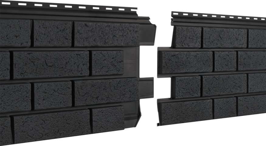 Фасадная панель Ю-пласт Стоун Хаус S-Lock Клинкер Нордик, Графитовый купить в Омске