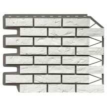 Фасадная панель FineBer, Баварский кирпич, Белый цвет.