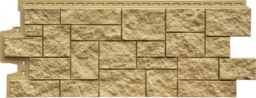 Фасадная панель Grand Line, Дикий камень Classic, Песочный купить в Омске
