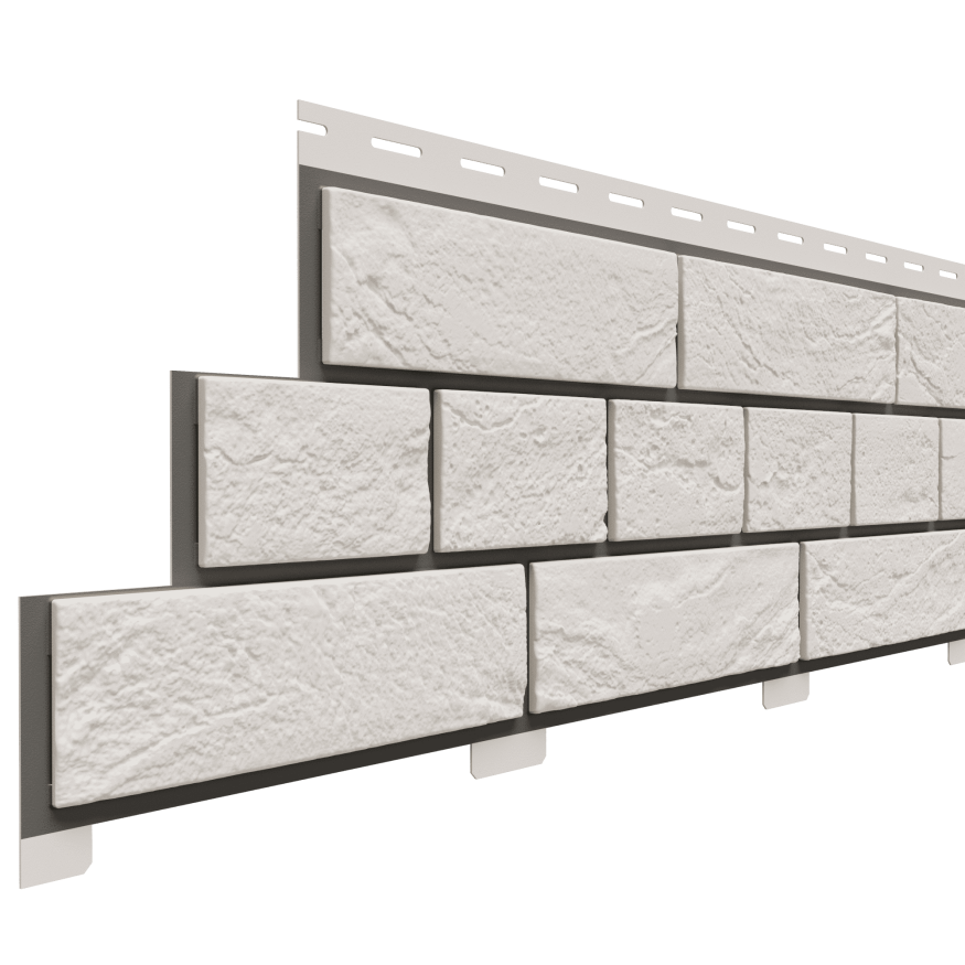 Фасадная панель Доломит, Кирпич Славянка, Белый цвет, прокрашенный. купить в Омске