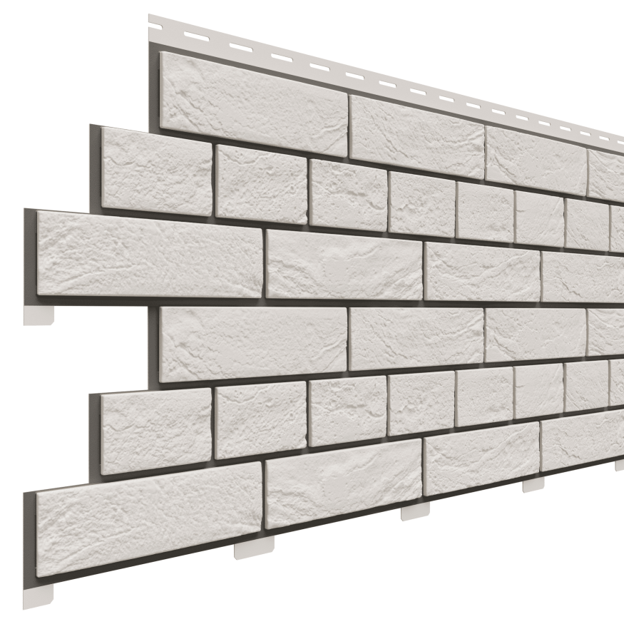 Фасадная панель Доломит, Кирпич Славянка, Белый цвет, прокрашенный. купить в Омске