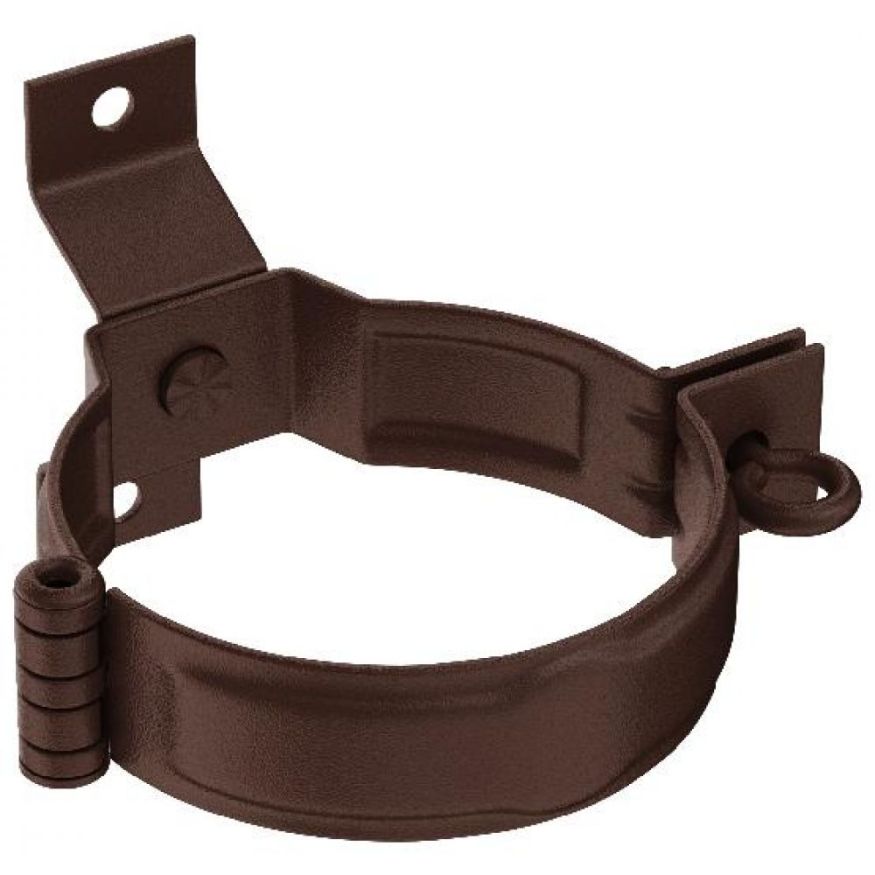 Декоративный хомут для труб под дерево с крепежом, Aquasystem, RAL 8017 Коричневый матовый 125/90 купить в Омске