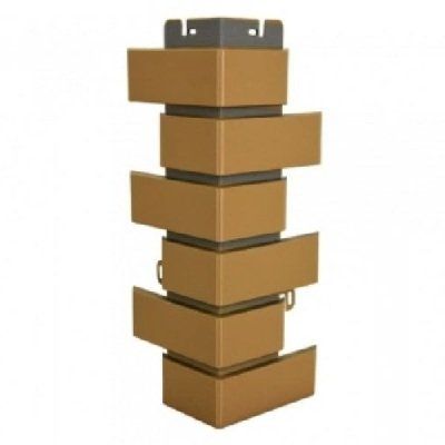 Наружный угол из бежевого клинкерного кирпича купить в Омске