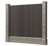 Заборная доска GRINDERDECO, ДПК, с тиснением &amp;quot;дуб&amp;quot;, цвет Асфальт.