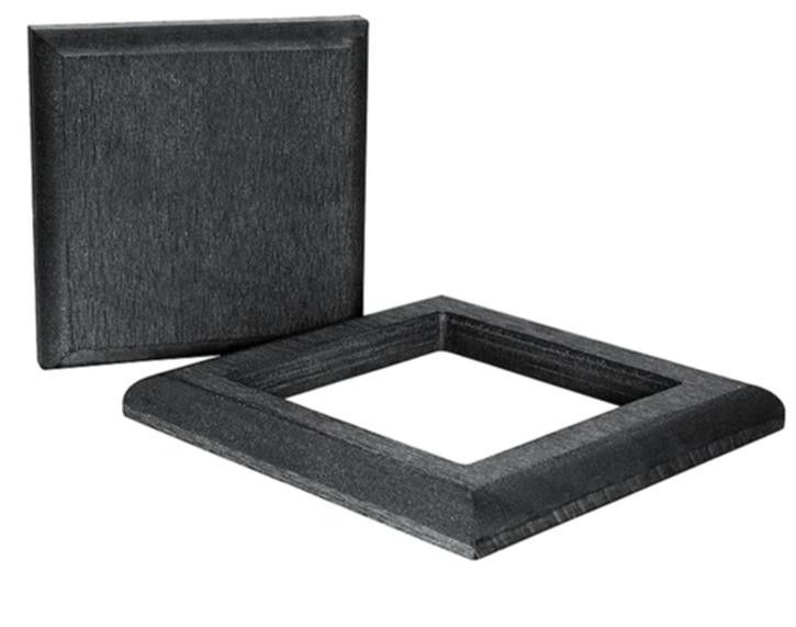 Комплект крышки и юбки из ДПК для столба Polivan DENPASAR черного цвета. купить в Омске