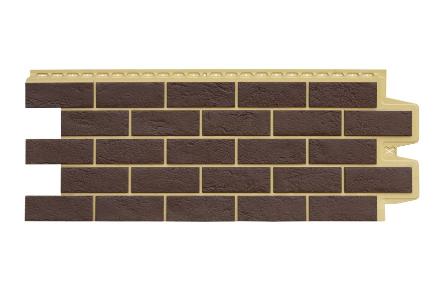 Фасадная панель Grand Line, Состаренный кирпич Design Plus, Каштан (Песочный шов) купить в Омске