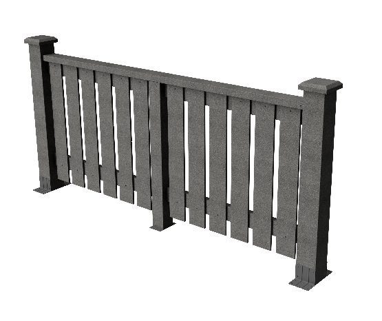 Декоративное ограждение из ДПК GRINDERDECO Вилидж цвет серый базальт купить в Омске