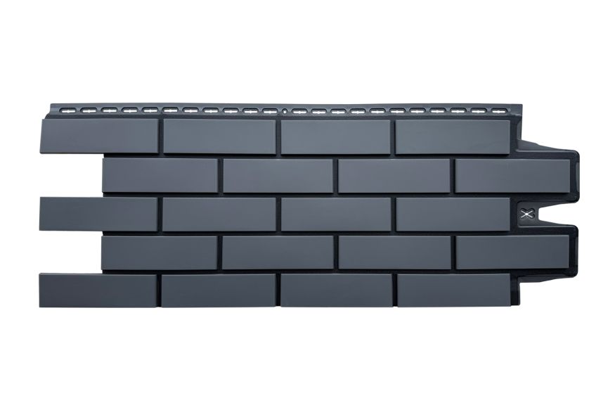 Фасадные панели Grand Line, Клинкерный кирпич Design, Графит, шов RAL 9005 купить в Омске