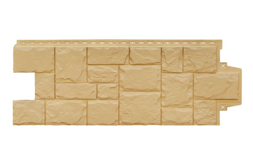 Фасадные панели Grand Line, Крупный камень Classic, Песочный купить в Омске