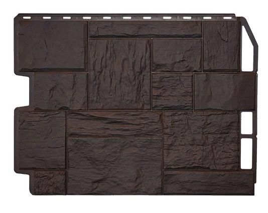Фасадная панель Фасайдинг Дачный Туф 3D Темный Коричневый купить в Омске
