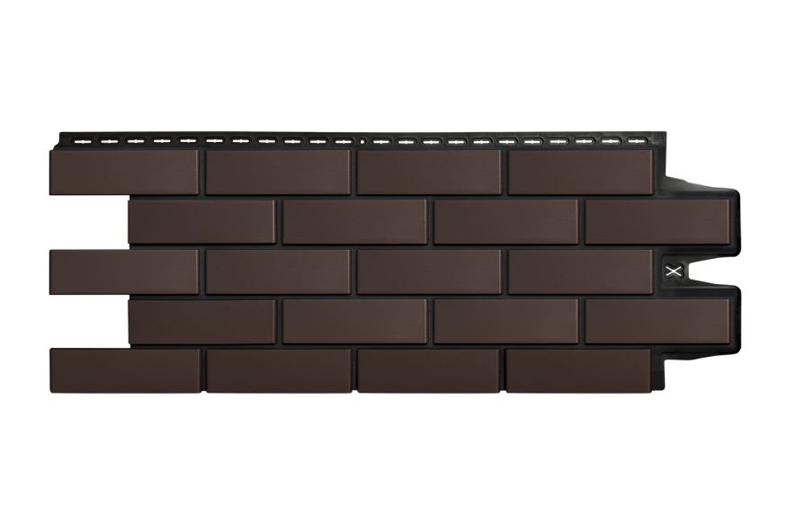 Фасадные панели Grand Line, Клинкерный кирпич Design, Шоколадный, шов RAL 9005  купить в Омске