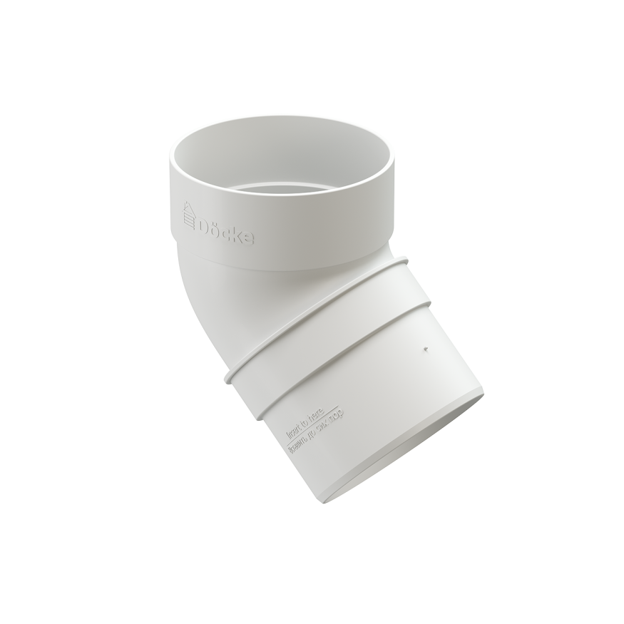 Колено водостока 45˚ Docke Standard, белое купить в Омске