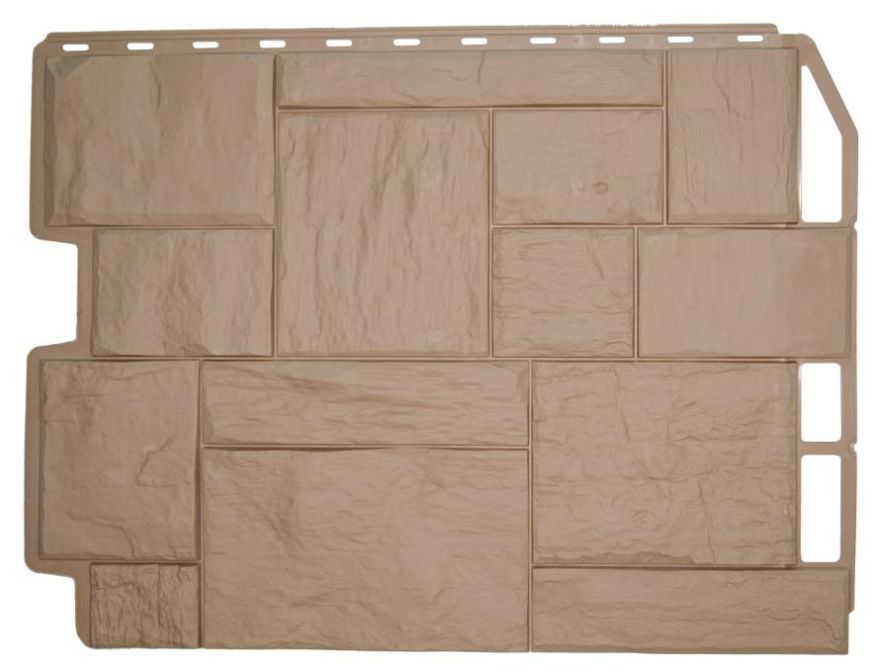 Фасадная панель Фасайдинг Дачный Туф 3D Бежевый  купить в Омске