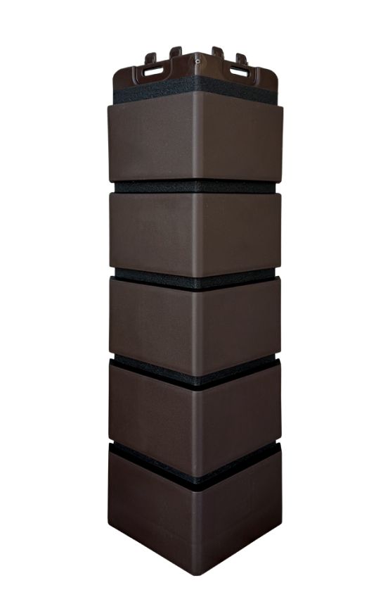 Угол наружный Grand Line, Клинкерный кирпич Design, Шоколадный, шов RAL 9005  купить в Омске