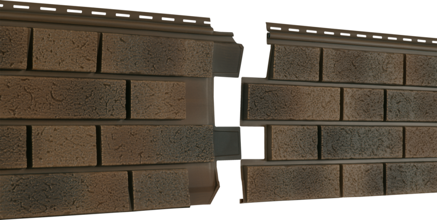 Фасадная панель Ю-Пласт Стоун Хаус S-Lock Ригельный кирпич, Лава купить в Омске