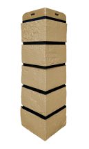 Угол наружный Grand Line, Состаренный кирпич Design, Песочный, шов RAL 9005