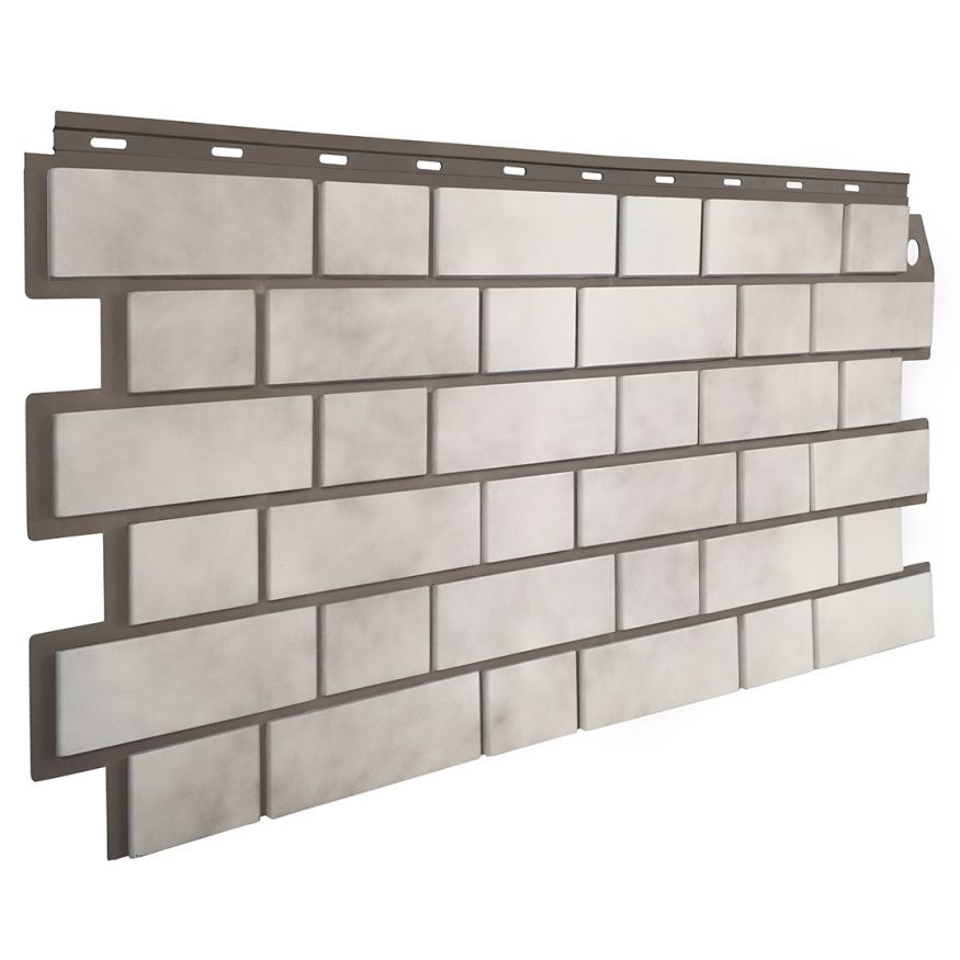 Фасадная панель FineBer, Кирпич облицовочный 3D, Бело-коричневый купить в Омске