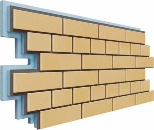 Фасадная термопанель Доломит Кирпич 40 мм, Желтый купить в Омске