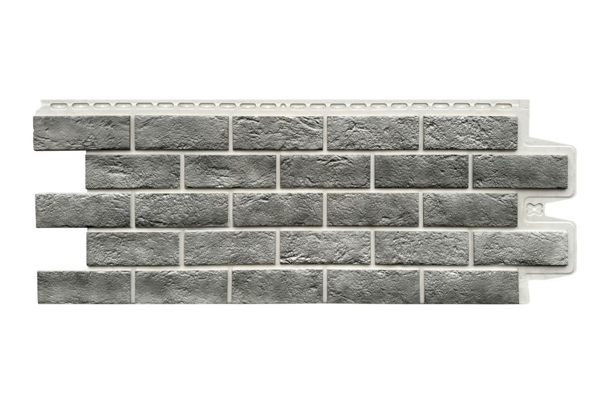 Фасадная панель Grand Line, Состаренный кирпич Design Plus, Гранит (Белый шов) купить в Омске
