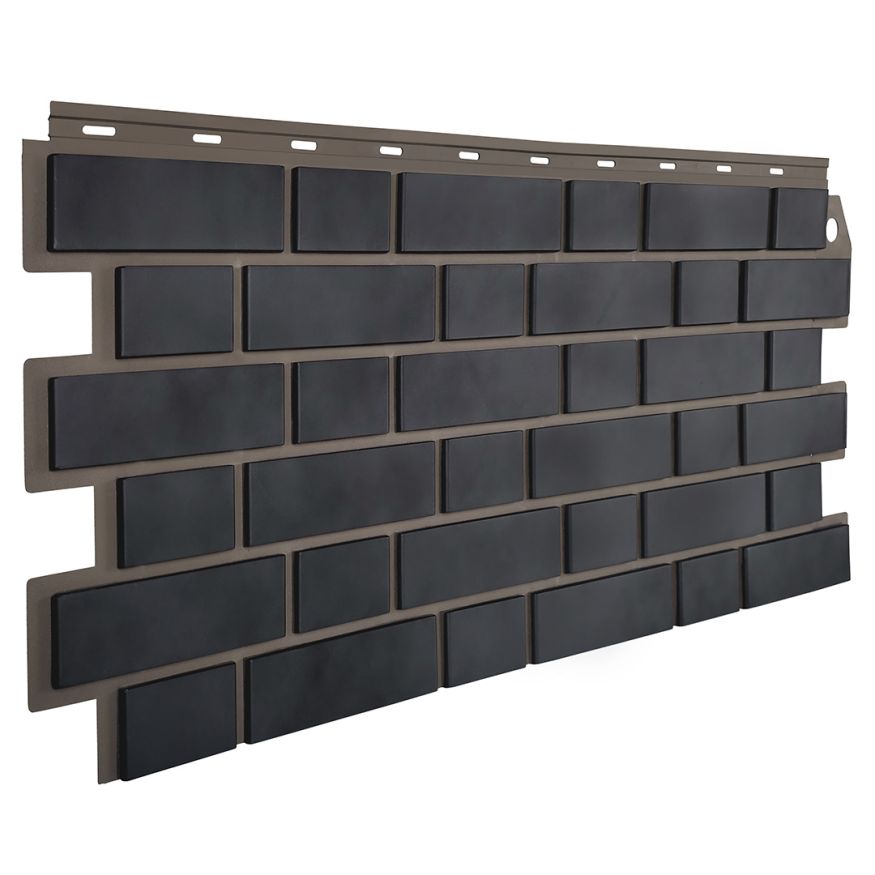 Фасадная панель FineBer, Кирпич облицовочный 3D, Мокрый асфальт купить в Омске