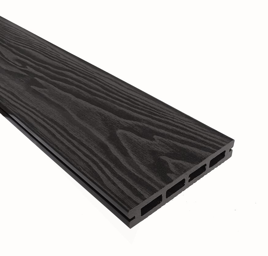 Террасная доска ДПК Terrapol Смарт 3D (пустотелая с пазом) Черное дерево купить в Омске