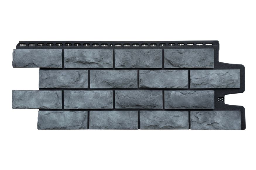 Фасадные панели Grand Line, Колотый Камень Design Plus, Антрацит (черный шов) купить в Омске
