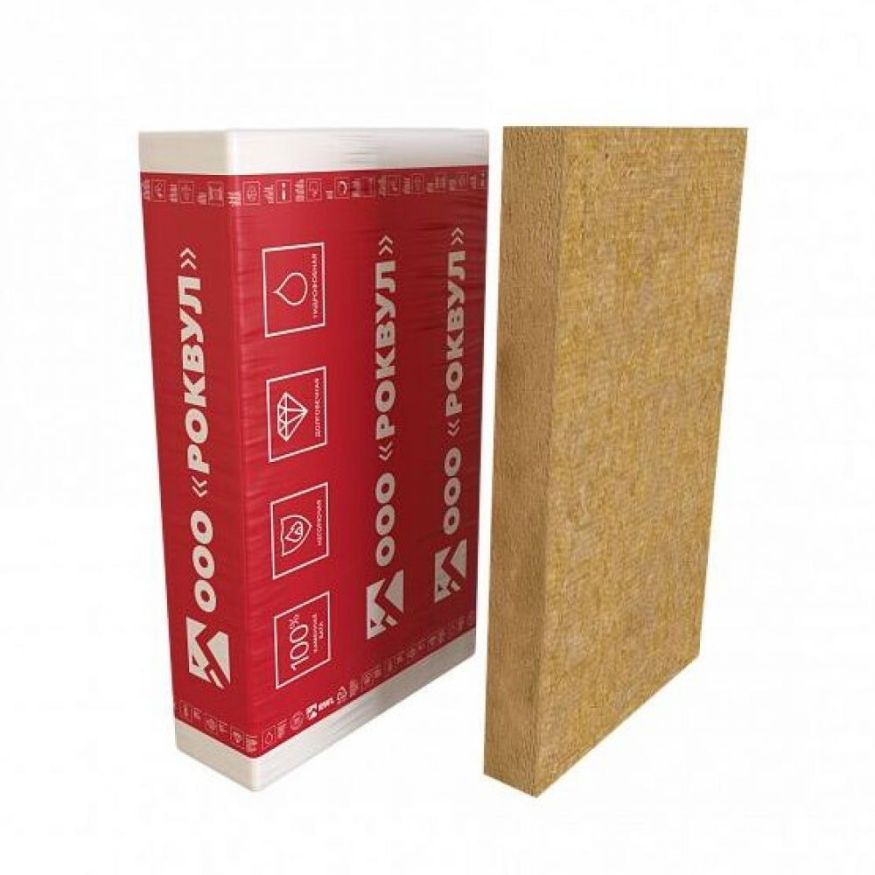 Утеплитель Rockwool Фасад Баттс ОПТИМА 100мм, 2 плиты, 1.44м2, 600х1200мм, 0.144м3 Rockwool купить в Омске