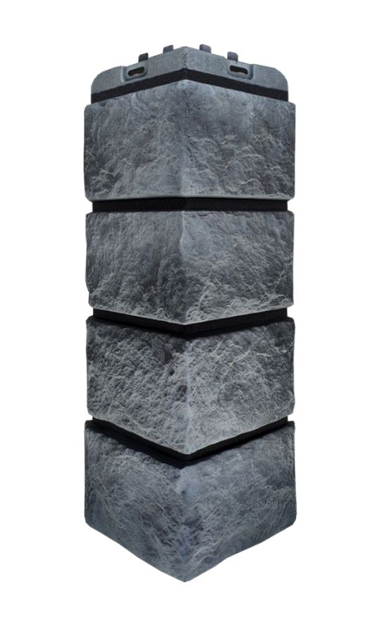 Угол наружный Grand Line, Колотый Камень Design Plus, Антрацит (черный шов) купить в Омске