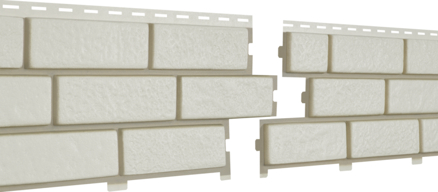 Фасадные панели Ю-Пласт, Стоун Хаус Кирпич, Белый с декорированным швом купить в Омске