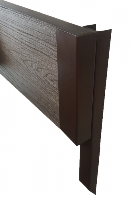 Металлический угловой элемент для ДПК грядок 150мм, коричневый купить в Омске