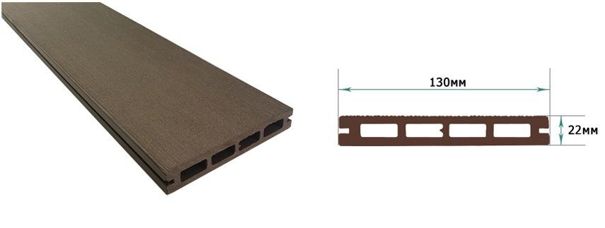 Террасная доска из ДПК Terrapol Смарт Пустотелая с пазом купить в Омске