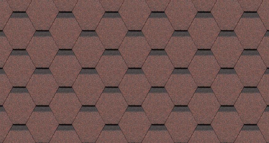 Гибкая черепица Docke Standard, Сота, Красный купить в Омске