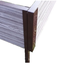 Металлический угловой элемент для ДПК грядок, 300мм, коричневый.