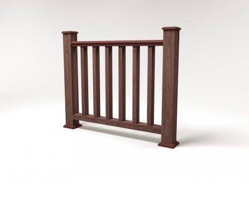 Ограждение из древесно-полимерного композита FG5 шоколадного цвета купить в Омске